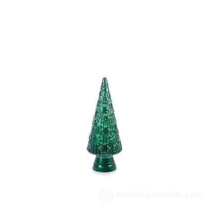 Albero di Natale in vetro riciclato verde metallizzato cm 34