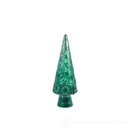 Albero di Natale in vetro riciclato verde metallizzato cm 43