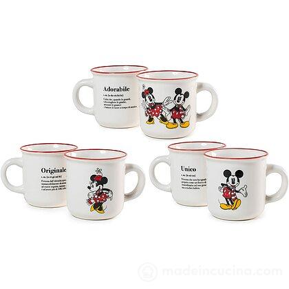 Set 6 tazze da caffè Mickey e Minnie Xmas