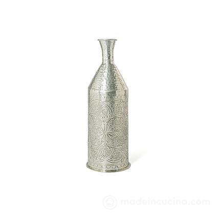 Vaso in alluminio finitura argento Chennai cm 19x57