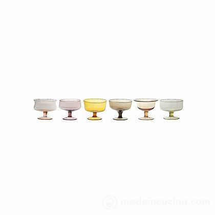 Set 6 coppette nuance ambra rosa Diseguale