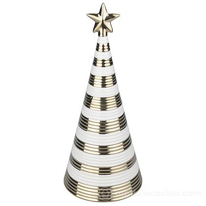 Albero di natale decorativo in porcellana Gold Xmas cm 34