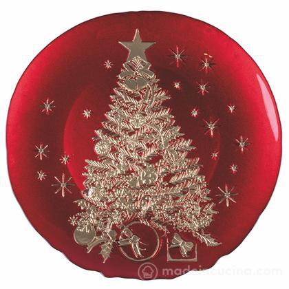 Sottopiatto albero di Natale rosso cm 34