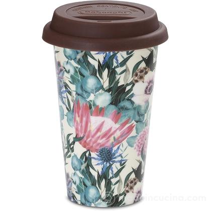 Tazza termica in ceramica Flowers 300 ml