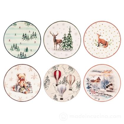 Sottopentola tondo in ceramica decoro natale cm 20 (fantasie assortite)