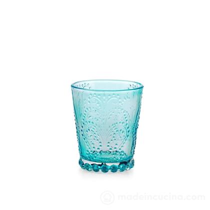 Set 6 bicchieri in vetro Garden azzurro cl 35
