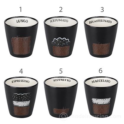 Set 6 tazzine da caffè in stoneware Un caffè come