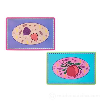 Set 2 tovagliette in sughero decoro frutta cm 43x28 Set 2 tovagliette in sughero decoro frutta cm 43x28