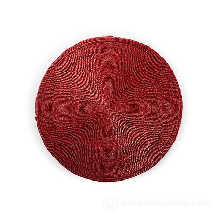 Tovaglietta in perline di vetro rosso cm 36
