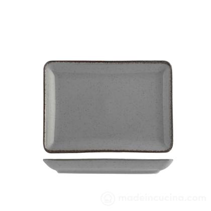 Set 6 piatti rettangolari in porcellana Pearl grigio cm 13x18