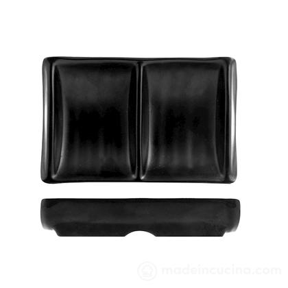 Set 6 antipastiere a 2 posti in melamina decoro ardesia cm 8x12x2,6