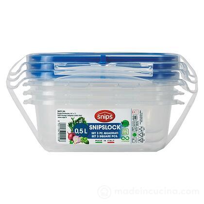 Set 3 contenitori per alimenti SnipsLock 500 ml