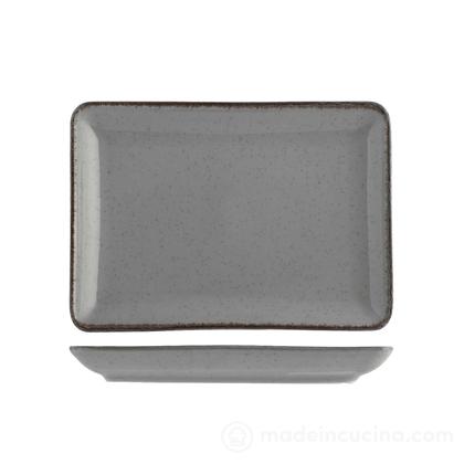 Set 6 piatti rettangolari in porcellana Pearl grigio cm 20x27