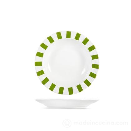 Set 6 piatti fondi in stoneware Smeraldo cm 20