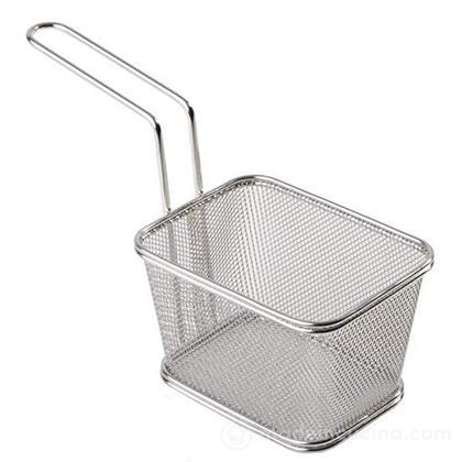 Cestino per frittura in acciaio inox rettangolare cm 13x10,5x9