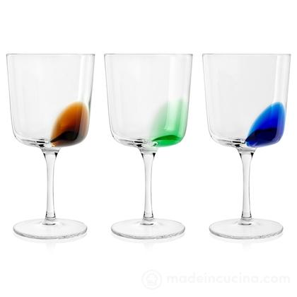 Set 3 calici in vetro decorato Poetry cl 39