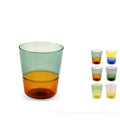 Set 6 bicchieri in vetro borosilicato Double Color cl 29