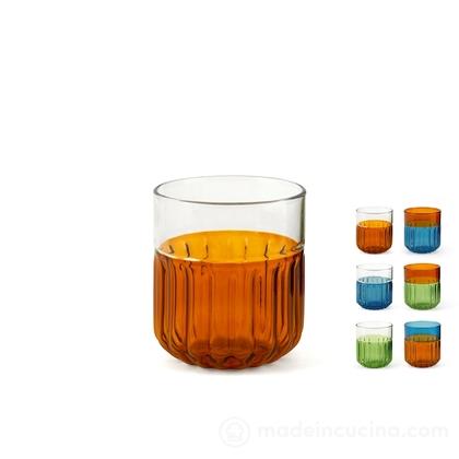 Set 6 bicchieri in vetro borosilicato Factory Double Color cl 37