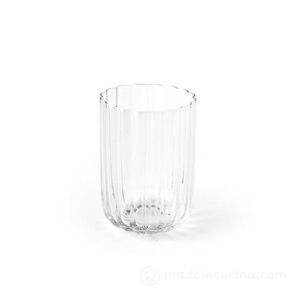 Set 6 bicchieri in vetro ondulato trasparente cl 35