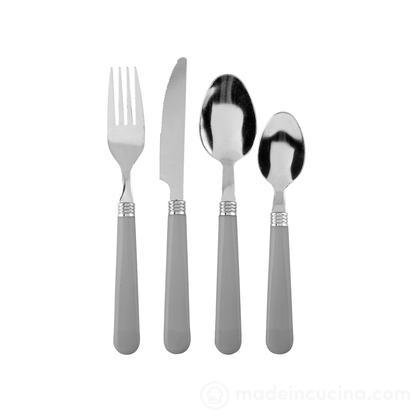 Servizio 24 posate in acciaio con manico in plastica colorata