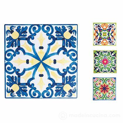 Set 4 sottobicchieri quadrati in ceramica Naxos