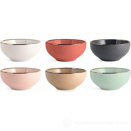 Set 6 ciotole colazione bowl in stoneware Dots cl 67