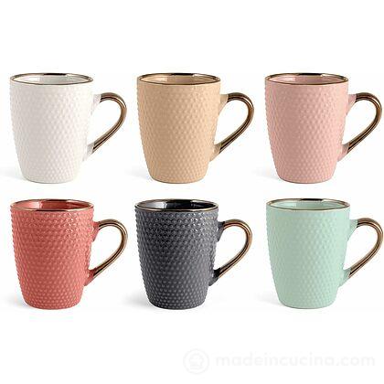 Set 6 tazze mug in stoneware Dots cl 26