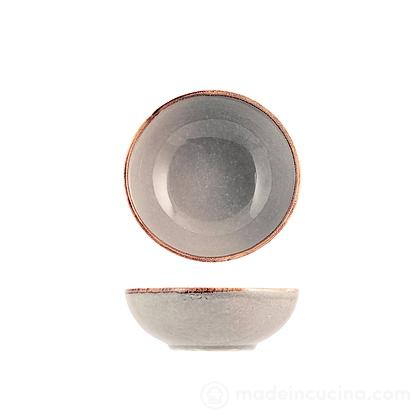 Set 6 piatti fondi bolo in stoneware grigio Reactive cm 16,5