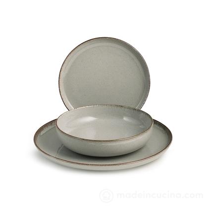 Servizio piatti in porcellana 12 pezzi Pearl Grigio