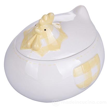 Contenitore gallina pasquale White Animals giallo