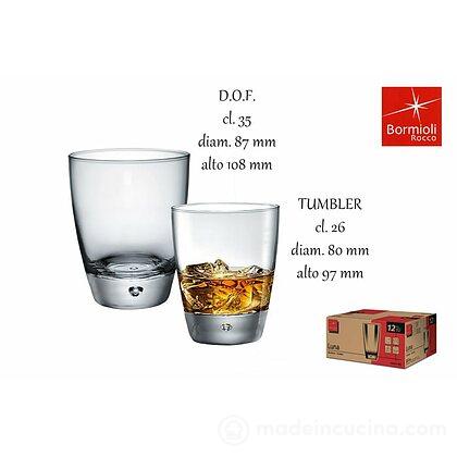 Set 12 bicchieri tumbler Luna cl 26