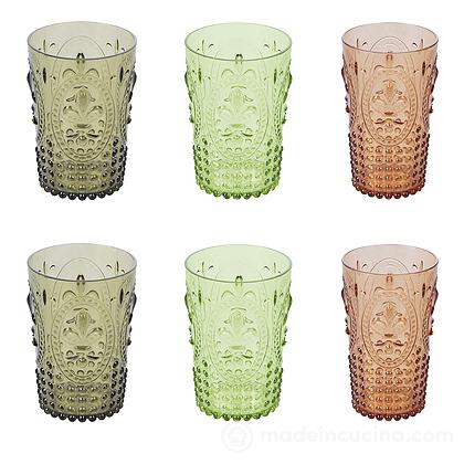 Set 6 bicchieri in plastica Fashion Green cl 40