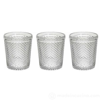 Set 3 bicchieri acqua Diamante trasparente cl 30