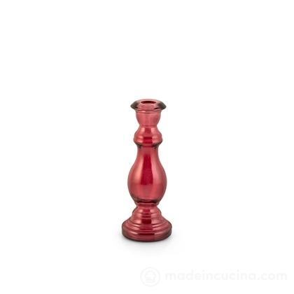 Candeliere in vetro riciclato colore viola cm 20