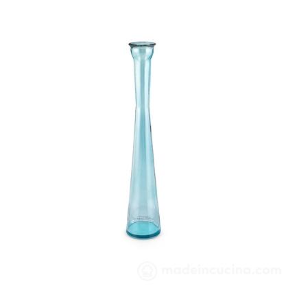 Candeliere in vetro riciclato colore azzurro cm 51