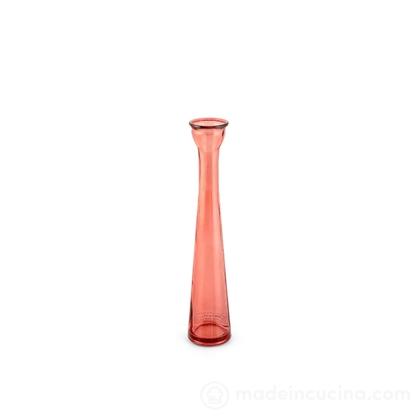 Candeliere in vetro riciclato colore rosa cm 40