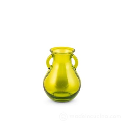 Vaso in vetro riciclato anfora verde cm 16