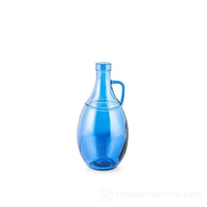 Vaso in vetro riciclato anfora blu cm 26