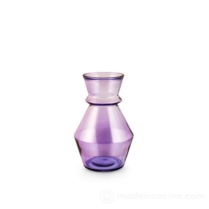 Vaso in vetro riciclato geometrico lilla cm 22