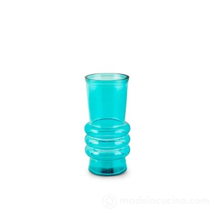Vaso in vetro riciclato geometrico azzurro cm 25