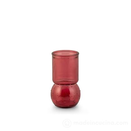 Vaso in vetro riciclato geometrico viola cm 17