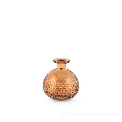 Vaso in vetro riciclato bugnato beige cm 12