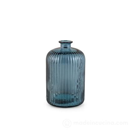 Vaso in vetro riciclato righe ottanio cm 23