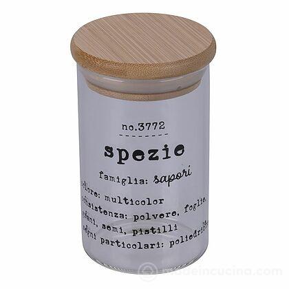 Barattolo in vetro con tappo in bambù spezie Identikit 200 ml