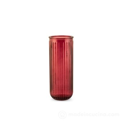 Vaso in vetro riciclato righe viola cm 28