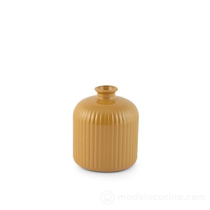 Vaso in vetro riciclato righe ocra cm 17