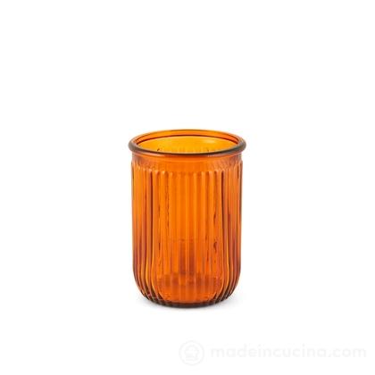 Vaso in vetro riciclato righe ambra cm 20