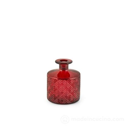 Vaso in vetro riciclato retro rosso cm 12