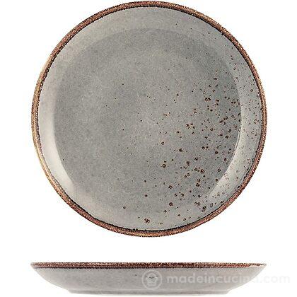 Set 6 piatti piani in stoneware grigio Reactive cm 27