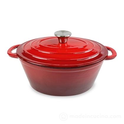 Casseruola ovale a 2 manici in ghisa con coperchio